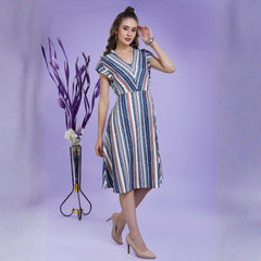 Milano Casual Striped A-Line Dress